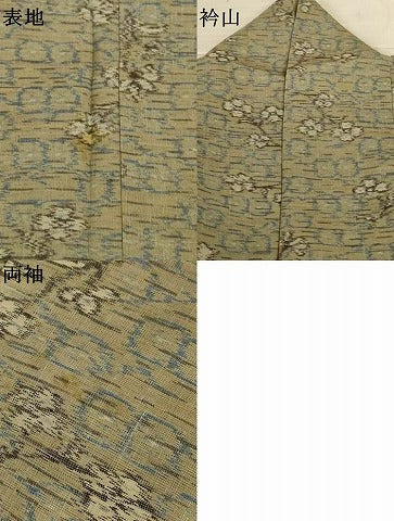 平和屋着物＊夏物　結城紬　夏結城　枝花文　反端付き　正絹　逸品　AABK4103jd