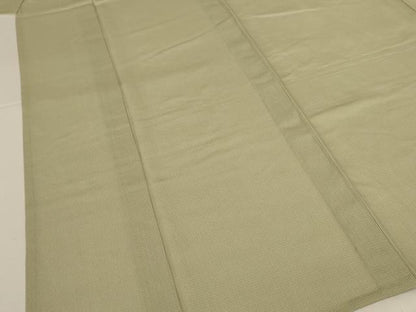 平和屋着物＊夏物　伝統工芸師　服部光擴　江戸小紋　絽　万筋　緑色×白色　反端付き　正絹　逸品　AABK4105jd
