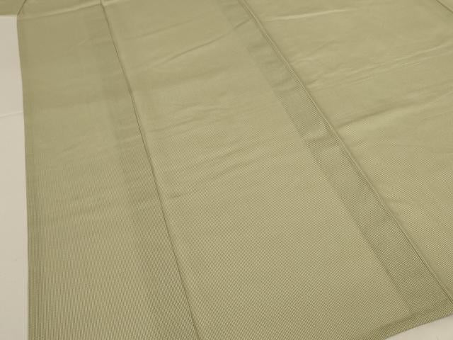 平和屋着物＊夏物　伝統工芸師　服部光擴　江戸小紋　絽　万筋　緑色×白色　反端付き　正絹　逸品　AABK4105jd