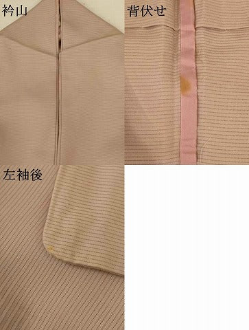 平和屋着物＊夏物　色無地　絽　白茶色　正絹　逸品　AABK4106jd