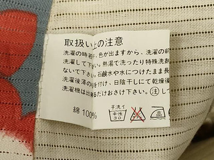 平和屋着物＊夏物　小紋　浴衣兼用　綿絽　草花文　勝虫　綿　AABK4113jd