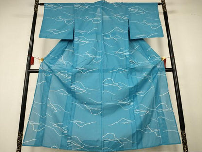 平和屋着物＊夏物　小紋　絽　流水文　洗える着物　AABK4114jd