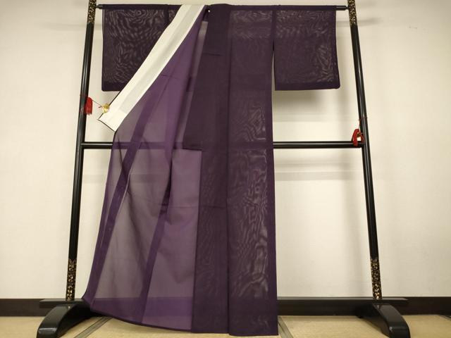 平和屋着物＊夏物　色無地　絽　黒紅色　正絹　逸品　AABK4115jd