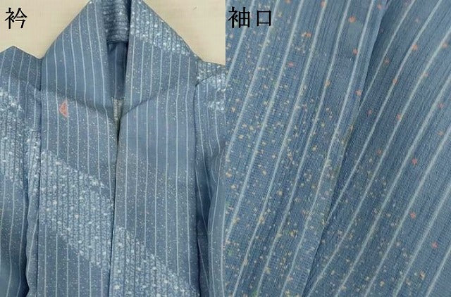 平和屋着物＊夏物　小紋　紗　霞文　洗える着物　AABK4121jd