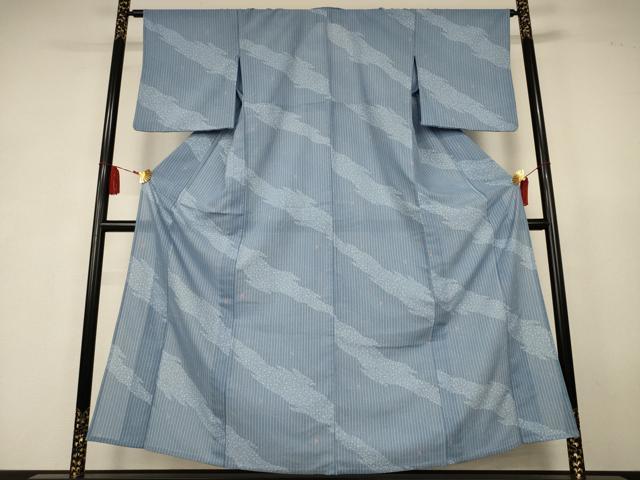 平和屋着物＊夏物　小紋　紗　霞文　洗える着物　AABK4121jd