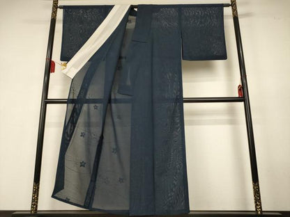 平和屋着物＊夏物　色無地　絽　芝花紋紗　百入茶色　正絹　逸品　AABK4125jd
