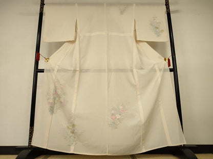 平和屋着物＊夏物　訪問着　絽　草花文　暈し染め　正絹　逸品　AABK4126jd