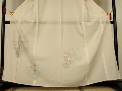 平和屋着物＊夏物　訪問着　絽　草花文　暈し染め　正絹　逸品　AABK4126jd