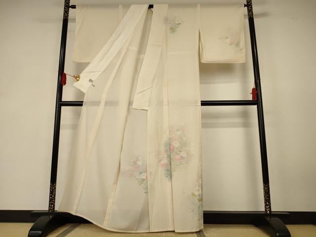 平和屋着物＊夏物　訪問着　絽　草花文　暈し染め　正絹　逸品　AABK4126jd