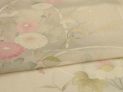 平和屋着物＊夏物　訪問着　絽　草花文　暈し染め　正絹　逸品　AABK4126jd