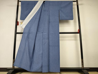 平和屋着物＊夏物　小紋　紗　横段文　洗える着物　AABK4127jd