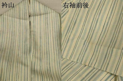 平和屋着物＊夏物　銀座きしや　小紋　絽　縞　反端付き　正絹　逸品　AABK4128jd