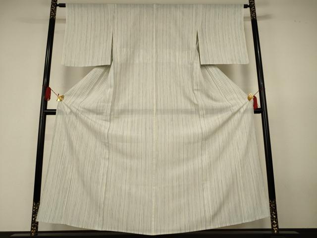 平和屋着物＊夏物　銀座きしや　小紋　絽　縞　反端付き　正絹　逸品　AABK4128jd
