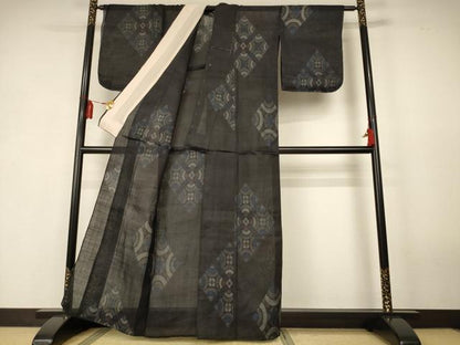 平和屋着物＊夏物　重要無形文化財　本場宮古上布　花菱文　苧麻　逸品　AABK4129jd