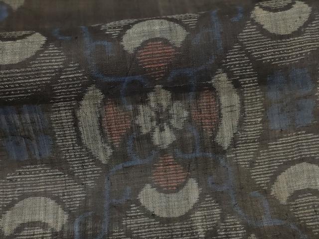 平和屋着物＊夏物　重要無形文化財　本場宮古上布　花菱文　苧麻　逸品　AABK4129jd