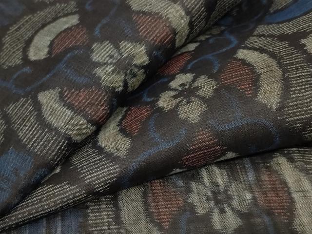 平和屋着物＊夏物　重要無形文化財　本場宮古上布　花菱文　苧麻　逸品　AABK4129jd