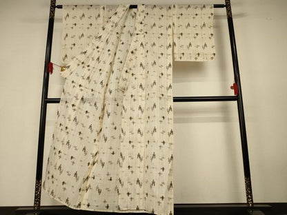 平和屋着物＊夏物　沖縄県無形文化財指定 本場八重山上布　麻　逸品　AABK4131jd