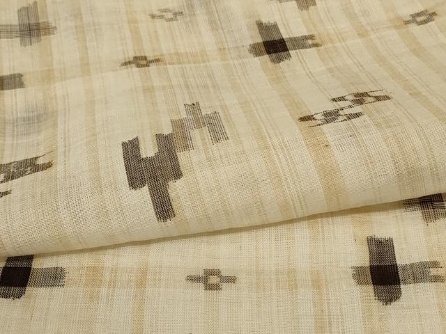 平和屋着物＊夏物　沖縄県無形文化財指定 本場八重山上布　麻　逸品　AABK4131jd