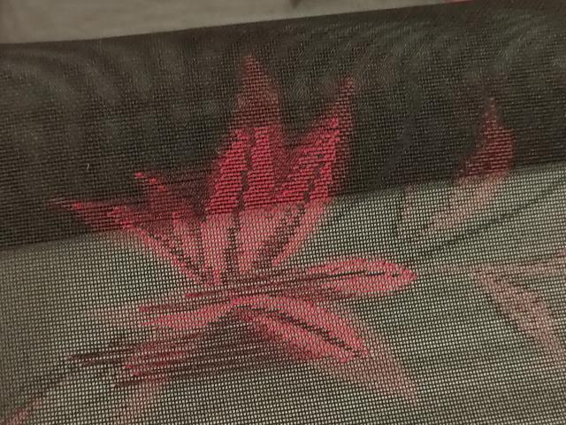 平和屋着物＊夏物　小紋　紗　草花文　正絹　逸品　AABK4134jd