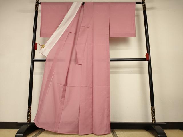 平和屋着物＊夏物　色無地　絽　蘇芳香色　洗える着物　未使用　AABK4142jd