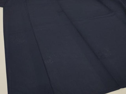 平和屋着物＊夏物　色無地　片輪車花紋紗　青褐色　正絹　逸品　AABK4145jd