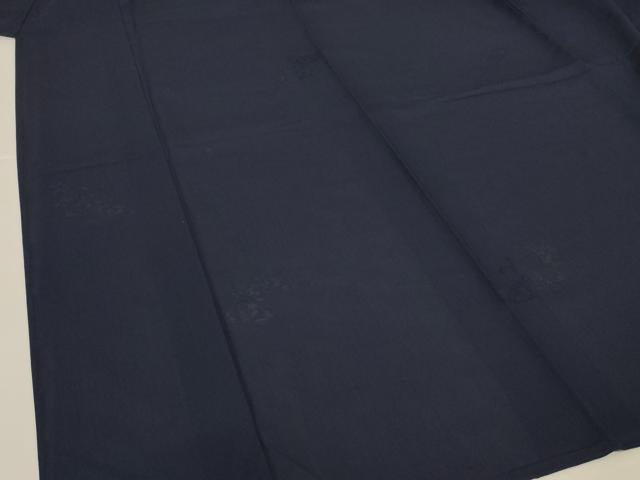 平和屋着物＊夏物　色無地　片輪車花紋紗　青褐色　正絹　逸品　AABK4145jd