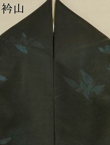 平和屋着物＊夏物　小紋　紗　枝花文　黒地　正絹　逸品　AABK4147jd