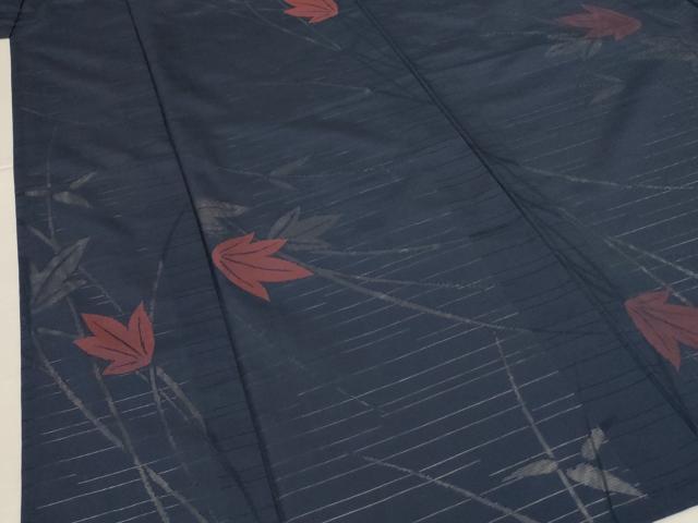平和屋着物＊夏物　小紋　草葉紋紗　正絹　逸品　AABK4150jd