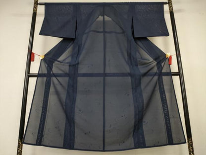 平和屋着物＊夏物　色無地　絽　舞花紋紗　褐返色　正絹　逸品　AABK4152jd