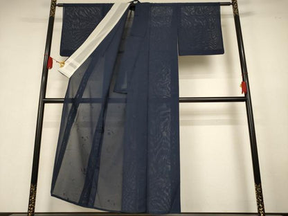 平和屋着物＊夏物　色無地　絽　舞花紋紗　褐返色　正絹　逸品　AABK4152jd