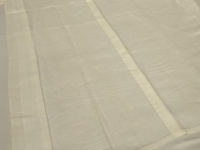 平和屋着物＊夏物　長襦袢　流水紋紗　生成り色　小千谷織物　証紙付き　麻　逸品　AABK4157jd