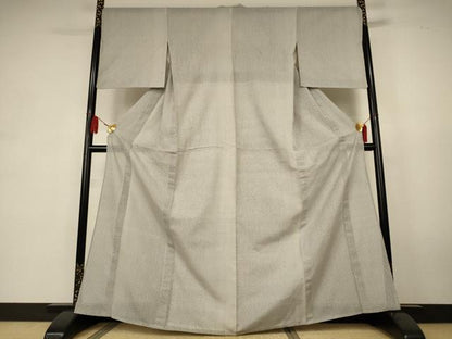 平和屋着物＊夏物　結城紬　夏結城　100亀甲　間道　正絹　逸品　AABK4158jd
