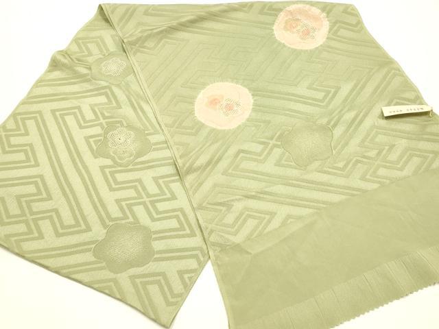 平和屋本店▼和装小物　帯揚げ　刺繍　絞り　花丸文　逸品　未使用　AABK4161ay