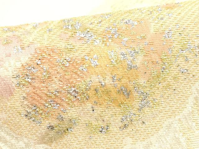 平和屋本店▼和装小物　帯揚げ　雪輪花文　地紋起こし　金銀糸　金銀彩　丹後ちりめん　正絹　逸品　AABK4172ay