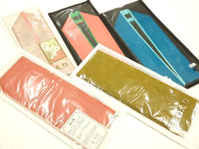 平和屋着物▼和装小物　重ね衿・伊達衿　まとめて5点　泥金　金糸　暈し染め　丹後ちりめん　逸品　AABK4192ay
