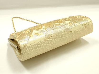 平和屋着物▼和装小物　和装バッグ・草履セット　佐賀錦　几帳花文　金銀糸　逸品　AABK4194ay