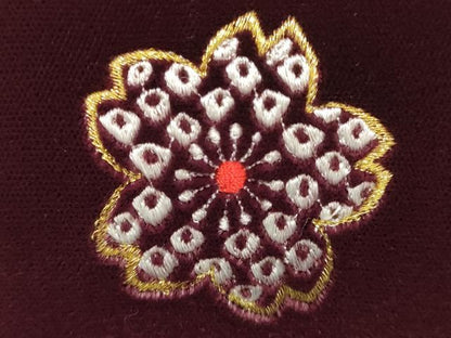 平和屋着物▼和装小物　和装バッグ・草履セット　ハンドバッグ　刺繍　花柄　鹿の子　金糸　逸品　AABK4196ay