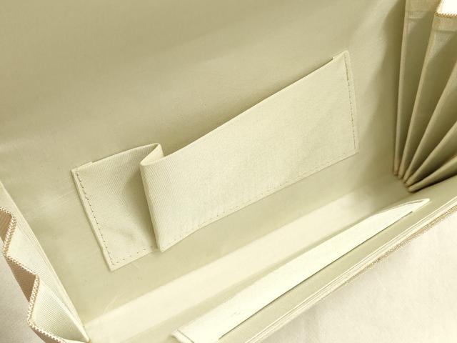 平和屋着物▼和装小物　和装バッグ・草履セット　クラッチバッグ　亀甲文　金銀糸　帯地使用　逸品　AABK4201ay