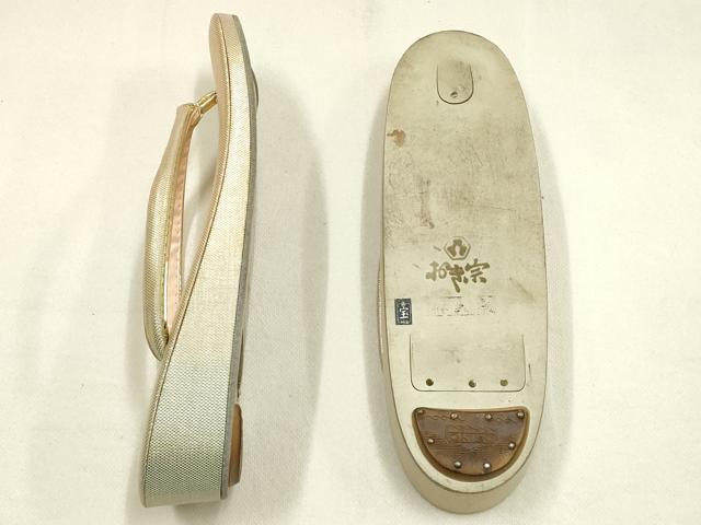 平和屋着物▼和装小物　和装バッグ・草履セット　おき宗　クラッチバッグ　金糸　逸品　AABK4202ay