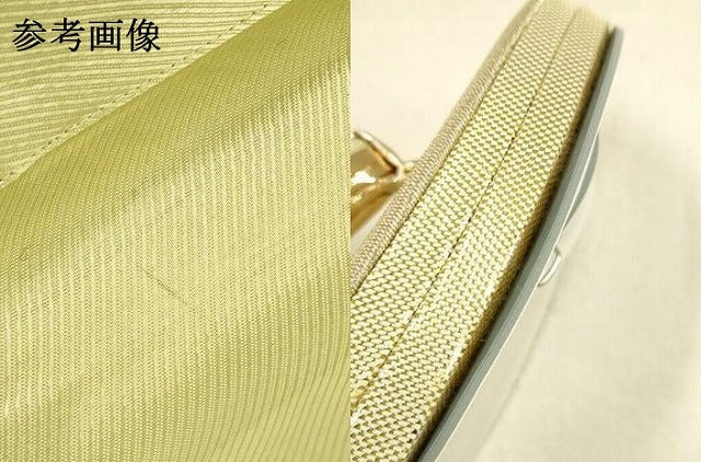 平和屋着物▼和装小物　和装バッグ・草履セット　ハンドバッグ　チェーンバッグ　金糸　逸品　未使用　AABK4205ay