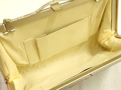 平和屋着物▼和装小物　和装バッグ・草履セット　佐賀錦　ハンドバッグ　チェーンバッグ　御所車花文　金糸　逸品　AABK4208ay
