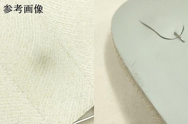 平和屋着物▼和装小物　和装バッグ・草履セット　ハンドバッグ　チェーンバッグ　クラッチバッグ　銀糸　Lサイズ　逸品　AABK4211ay