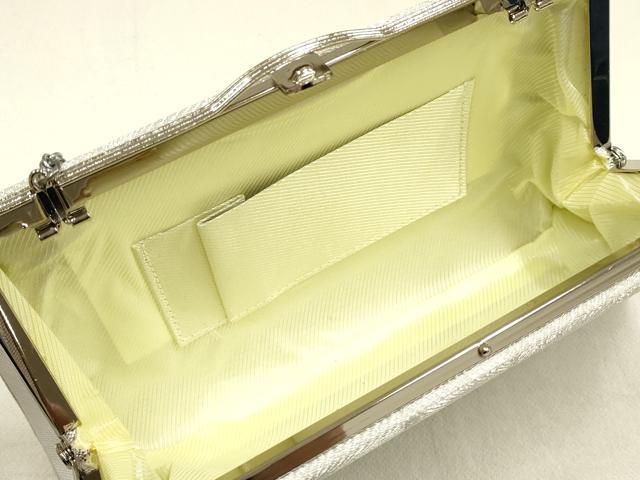 平和屋着物▼和装小物　和装バッグ・草履セット　ハンドバッグ　チェーンバッグ　クラッチバッグ　銀糸　Lサイズ　逸品　AABK4211ay