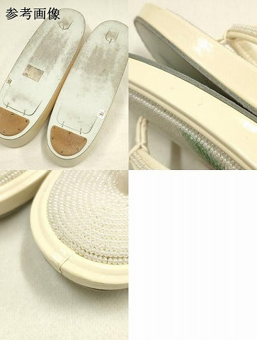 平和屋着物▼和装小物　和装バッグ・草履セット　ビーズ　ハンドバッグ　花柄　逸品　AABK4214ay