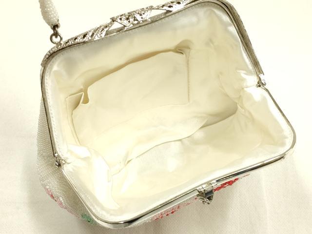 平和屋着物▼和装小物　和装バッグ・草履セット　ビーズ　ハンドバッグ　花柄　逸品　AABK4214ay