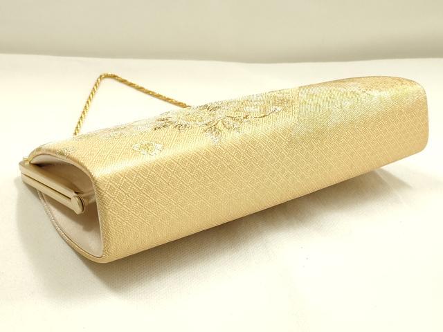 平和屋着物▼和装小物　和装バッグ・草履セット　佐賀錦　ハンドバッグ　チェーンバッグ　クラッチバッグ　金糸　逸品　AABK4215ay