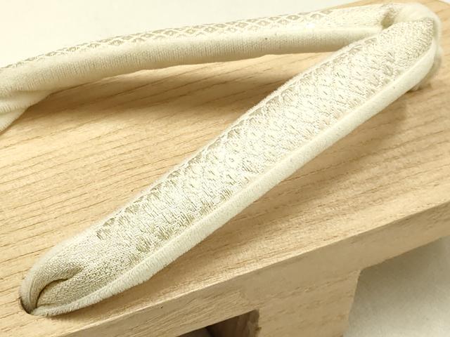 平和屋着物▼男性　和装小物　下駄　丸屋　本場会津桐　桐下駄　鼻緒:鹿の子　金糸　逸品　AABK4219ay