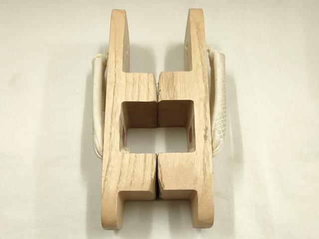 平和屋着物▼男性　和装小物　下駄　丸屋　本場会津桐　桐下駄　鼻緒:鹿の子　金糸　逸品　AABK4219ay