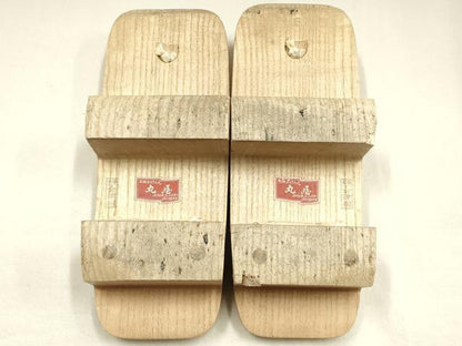 平和屋着物▼男性　和装小物　下駄　丸屋　本場会津桐　桐下駄　鼻緒:鹿の子　金糸　逸品　AABK4219ay