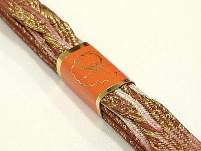 平和屋着物▼和装小物　上質な帯締め　高麗組　三分金糸　暈し　正絹　逸品　未使用　AABK4242ay